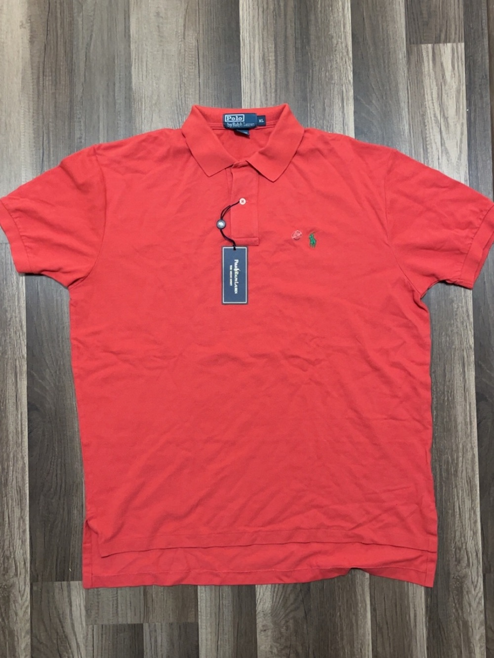 POLO RALPH LAUREN Mens Coral Red XL 100% Cotton Button Up Dress Shirt NWT